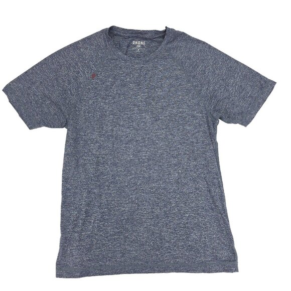 Rhone T-shirt Mens Medium Blue Heathered Tee Gym Workout Active Athletic Solid - Picture 1 of 5